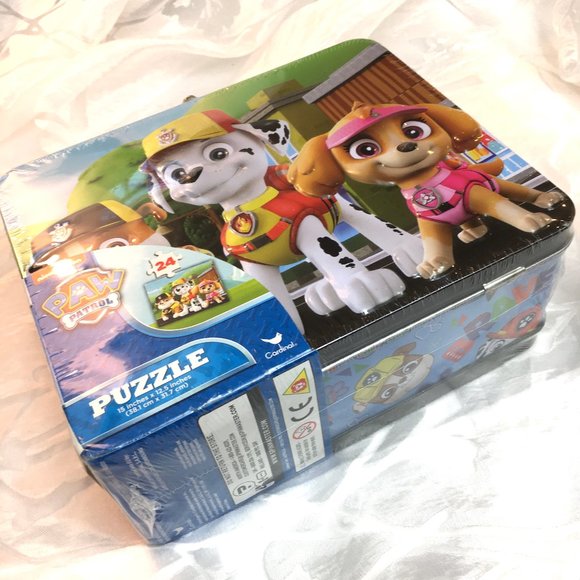 Paw Patrol Puzzle Tin Lunch Box with 24 Pc  NIB  Back to School - Picture 2 of 8